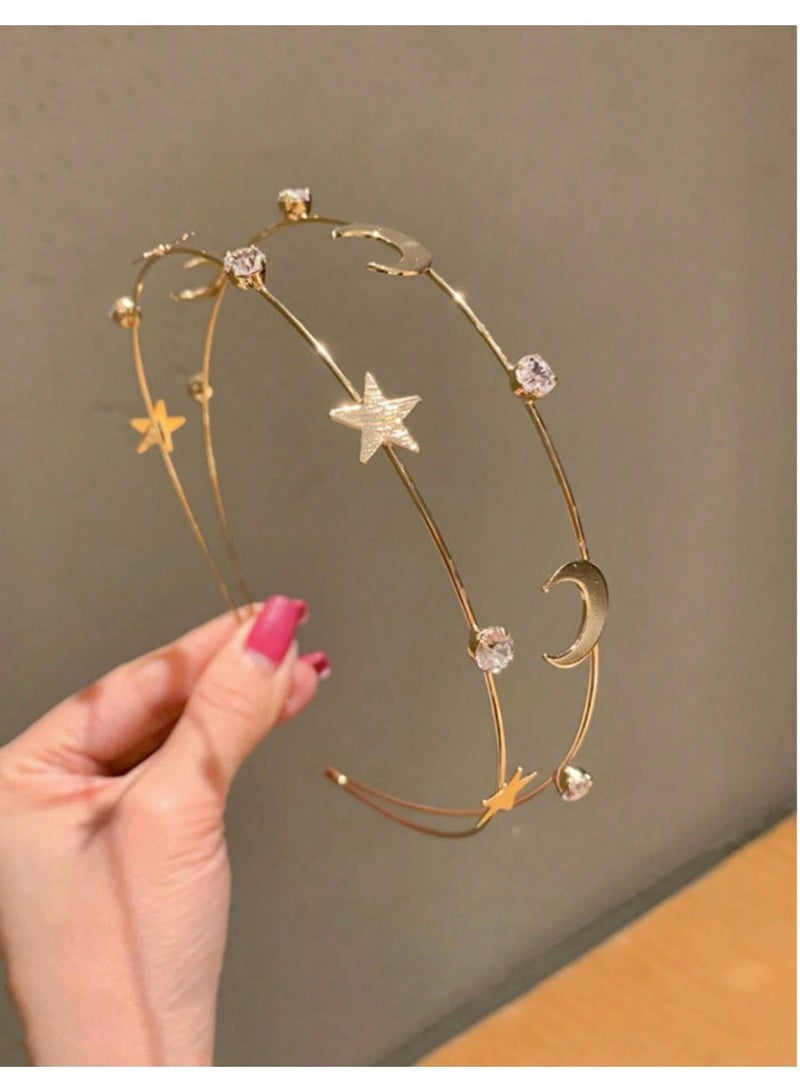 Shein RAMADAN New Style Copper Alloy Headband, Decorated With Metal Stars And Moons, Ideal Gift - Image 4